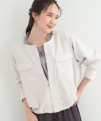 SHOO LA RUE (Women)/シューラルー 【Ｓ－ＬＬ】デイリーにも、通勤にも。フラップポケットノーカラーブルゾン（２００２５９３１２８）