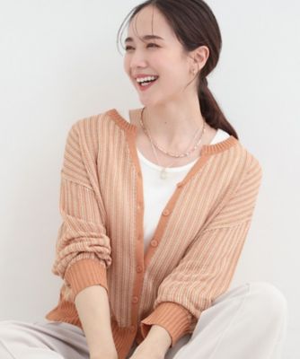 ＜SHOO LA RUE (Women)＞【洗濯機可／Ｓ－ＬＬ】キーネックでこなれ見え　ざっくり編みカーディガン（２００２５９３１５３）