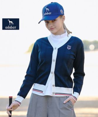 ADABAT NAVY】ケーブルニットUVカーディガン