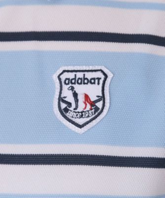 ADABAT NAVY】ランダムボーダーポロえりワンピース