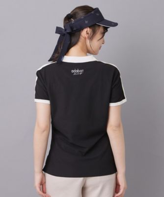 【最終値下げ】adabat レース切り替え ストレッチカノコ ポロ ADABAT NAVY】ニット切替ポロシャツ（2002593281