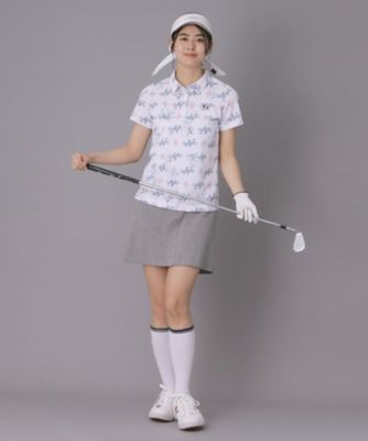 ADABAT NAVY】ロゴモノグラムプリント半袖ポロシャツ