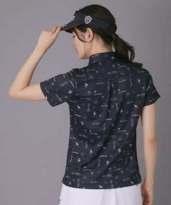 ADABAT NAVY】ロゴサマープリント半袖ポロシャツ