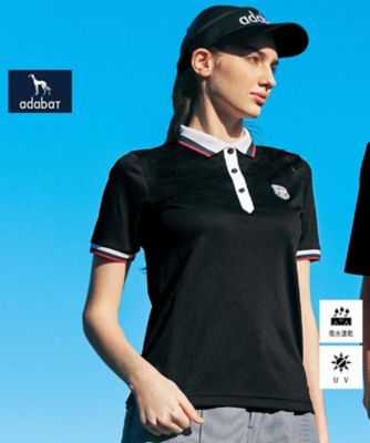 ADABAT NAVY】吸水速乾／UVカット カノコクレリック半袖