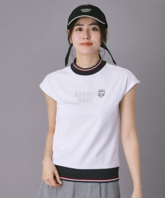 ＜adabat＞【ＡＤＡＢＡＴ　ＮＡＶＹ】フレンチスリーブモックＴ（２００２５９３２９３）