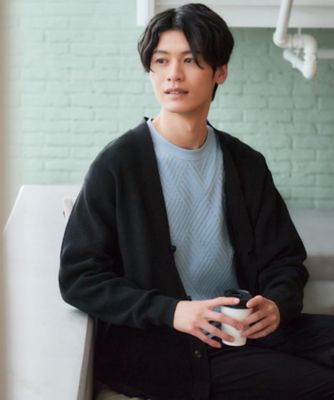 ＜THE SHOP TK (Men)＞【季節の変わり目に最適】ニットカーディガン　ドライタッチ／軽量（２００２５９３３３７）