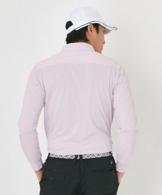 吸水速乾シャンブレーストライプ長袖ポロシャツ（2002593342