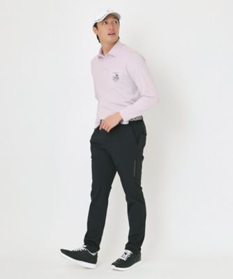 吸水速乾シャンブレーストライプ長袖ポロシャツ（2002593342