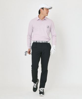 吸水速乾シャンブレーストライプ長袖ポロシャツ（2002593342