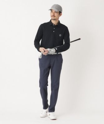 ボタニカルジャカード長袖ポロシャツ（2002593346