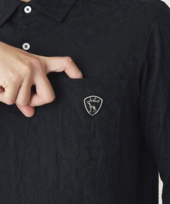 ボタニカルジャカード長袖ポロシャツ（2002593346