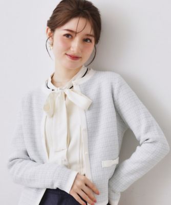 ハレの日・通勤】ラメツイード ニットカーディガン