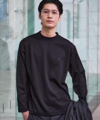 ビジネス兼用 カルゼモックネック長袖Tシャツ 洗濯機OK／毛玉になり