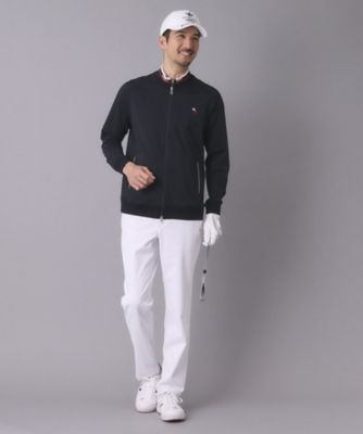 ADABAT NAVY】ナイロントリコットジップブルゾン