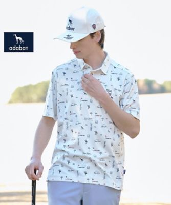 ＜adabat＞【ＡＤＡＢＡＴ　ＮＡＶＹ】カノコサマーロゴプリント半袖ポロシャツ（２００２５９３４７０）