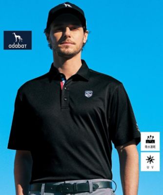 ADABAT NAVY】吸水速乾／UVカット カノコエンブレム半袖