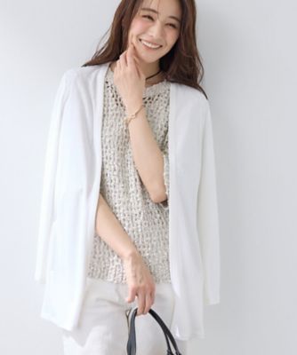 ＜INDIVI L (Women/大きいサイズ)＞【ＵＶケア】着流しミドル丈カーディガンジャージ（２００２５９３５０４）