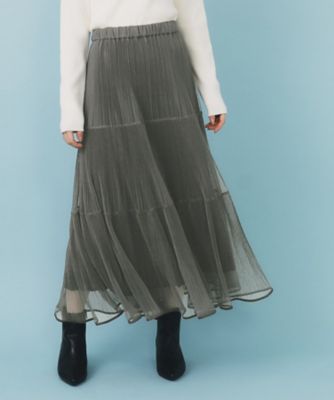 リバーシブルチュールティアードフレアスカート【洗濯機可OK