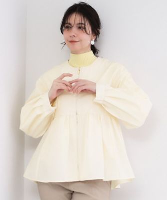 ＜OPAQUE.CLIP (Women)＞撥水ノーカラーペプラムブルゾン【洗濯機ＯＫ／抗ピル】（２００２５９３７３７）