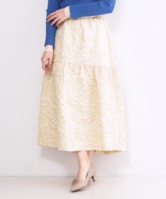 ＜OPAQUE.CLIP (Women)＞ふくれジャカードティアードスカート【洗濯機ＯＫ】（２００２５９３７４６）