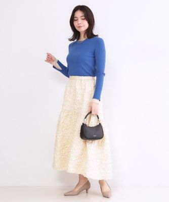 ふくれジャカードティアードスカート【洗濯機OK