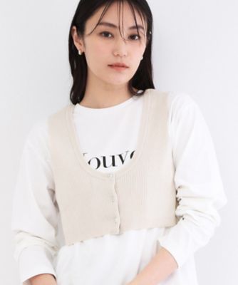 ツインセット》ビスチェベスト×リブニット【洗濯機OK