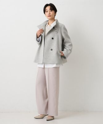 スタンドカラー／オンオフ使える】クラシカルツイードコート