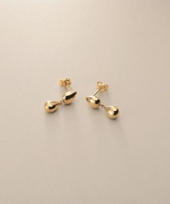 ＜COCOSHNIK (Women)＞Ｋ１０中空ペアシェイプ連続　スタッドピアス小（２００２５９３８０５）