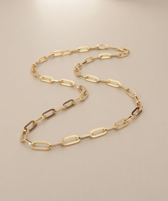 ＜COCOSHNIK (Women)＞Ｋ１８中空プリムケーブルチェーン　ネックレスＸＬ（４５ｃｍ）（２００２５９３８２６）