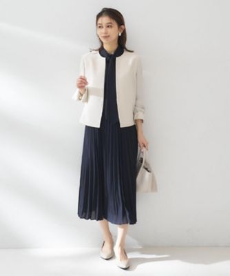 ボウタイプリーツワンピース　38 洗える】ボウタイプリーツワンピース(ワンピース) | a.v.v(アー・ヴェ
