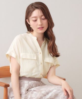 ＜index (Women)＞接触冷感ダブルポケットスキッパーブラウス【吸水速乾／防シワ／イージーアイロン／洗濯機ＯＫ】《Ｓ～３Ｌ／７ｃｏｌ》（２００２５９４１０７）