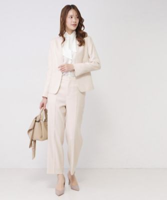 手洗い可／日本製／スーツ可】美シルエット カラーレスジャケット