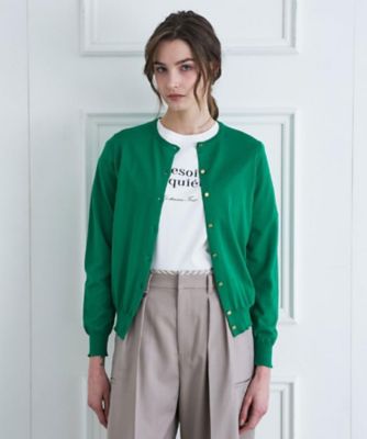 コットンシルククルーネックカーディガン（2002594154