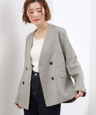 ＜GROVE (Women)＞【貴島明日香さん着用】リネンライクカラーレスジャケット（２００２５９４３３４）