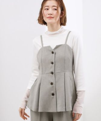 ＜GROVE (Women)＞【貴島明日香さん着用・カセット服】リネンライク　ペプラムビスチェ（２００２５９４３３５）