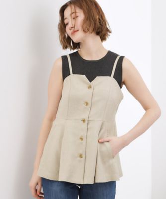 貴島明日香さん着用・カセット服】リネンライク ペプラムビスチェ