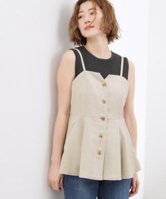 貴島明日香さん着用・カセット服】リネンライク ペプラムビスチェ