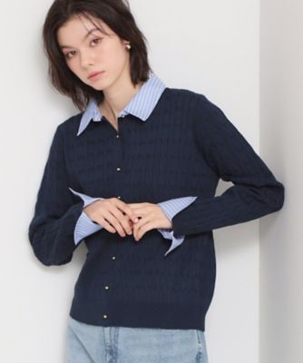 衿付ケーブルニット（2002594342） | THE SHOP TK (Women
