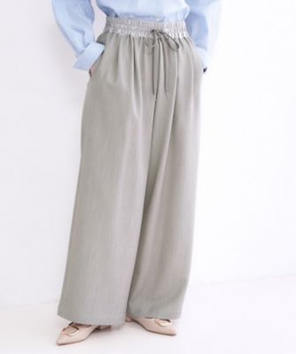 ＜OPAQUE.CLIP (Women)＞ウエストサテンイージータックワイドパンツ【洗濯機ＯＫ】（２００２５９４７８２）