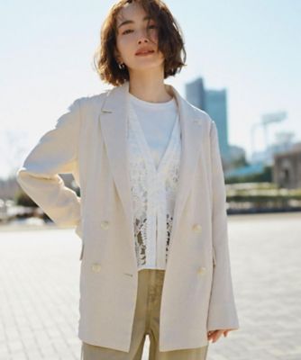 ＜OPAQUE.CLIP (Women)＞ダブルブレストジャケット【洗える／ＵＶケア／防シワ加工／接触冷感】（２００２５９４８０２）