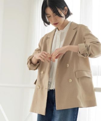 UV／接触冷感】ダブルブレストジャケット《防シワ加工／洗える