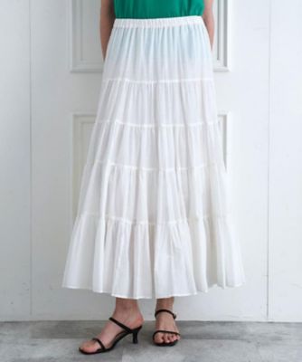 ＜DRESSTERIOR (Women)＞コットンボイルティアードスカート（２００２５９５０４７）