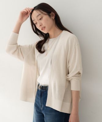 コットンリネンカーディガン TOMORROWLAND tricot ギマコットンリネン Vネック