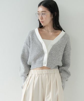 ファンシーヤーンVネックカーディガン（2002595415