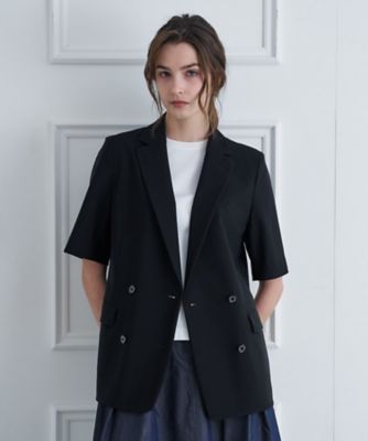 ＜DRESSTERIOR (Women)＞【接触冷感／ＵＶカット／ウォッシャブル】エアトールハーフスリーブダブルジャケット（２００２５９５４４２）