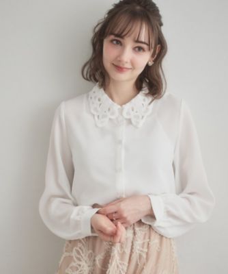 ❤︎新品未使用❤︎ゴートゥーハリウッド 160 レース ブラウス レース衿ジョーゼットブラウス（2002595568） | COUTURE