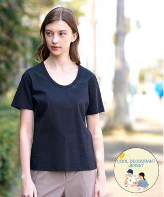 【接触冷感／抗菌防臭／ＵＶカット】クールデオドラント　ＵネックＴシャツ（２００２５９６２００）