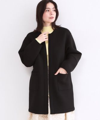 リバーシブル配色ノーカラーコート【洗濯機OK