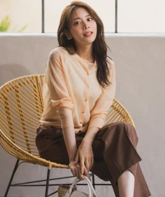 高評価！【洗える／名品】大人の透け感、シアーカーディガン