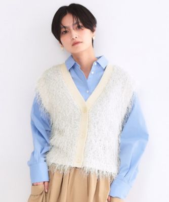 フリンジニットベスト【洗濯機OK】（2002596553